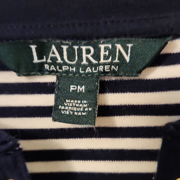 Ralph Lauren Navy and White Striped Lace-Up Top - Picture 2 of 3